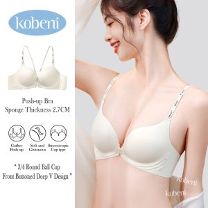 Kobeni Áo ngực có khóa cài phía trước áo ngực độn đồ lót dây Chữ Hở lưng gợi cảm