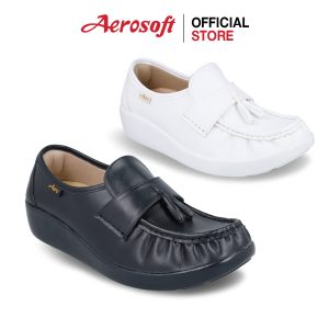 Giày y tá da aerosoft nw9091 (khỏe mạnh A1) màu trắng/đen * 100% chính hãng *