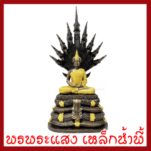 Tượng Phật thứ bảy, Naga 9, phật vàng, đế 8 inch, Vòng 5 inch, cao 16 inch, thánh lễ tốt lành, quặng sắt, nước