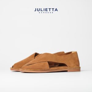 Xăng đan da lộn julieta-fonte: Tan (không viền)