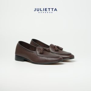 Giày lười bỉ có tua rua julietta màu nâu (không viền)