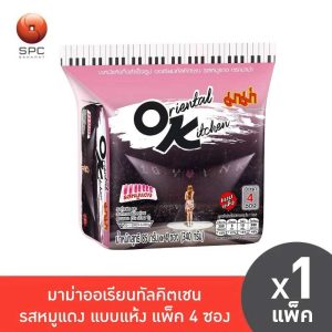 Mì khô Đông Phương Mama với hương vị thịt heo đỏ, gói OK gồm 4 gói