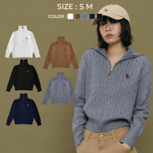 [Bemingtop974(S-M)-Áo len cổ lọ Half Zip - Áo len cổ lọ đẹp, phong cách, có thể điệu đến lạnh.]