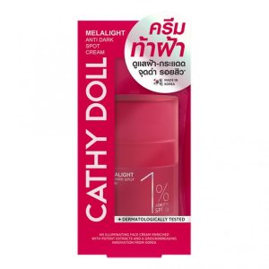 [Cathy Doll Melalight Anti-Dark Spot Cream SPF15 contains Arbutin, SPF15. Cathy Doll comes in 3 sizes: 30ml, 15ml, 7ml.] 

[Cathy Doll Melalight Anti-Dark Spot Cream SPF15 chứa Arbutin, SPF15. Cathy Doll có 3 kích thước: 30ml, 15ml, 7ml.]