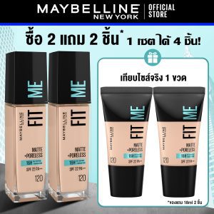 Bộ sản phẩm cực kỳ tiết kiệm, bao gồm 4 mảnh] Maybelline Fit Me Matte and Poreless Liquid Foundation 30ml x2 + 18ml x2.