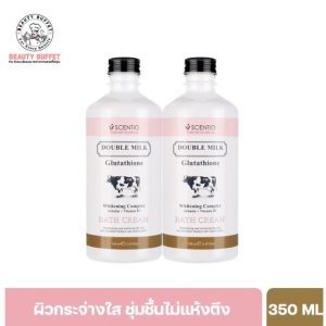 Sản phẩm [Cặp đôi] SCENTIO DOUBLE MILK TRIPLE BRIGHT BATH CREAM, sữa tắm sáng da 3 lần với sữa tươi (350ml).