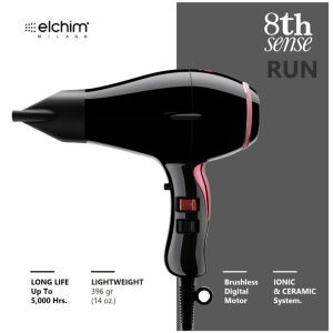 Máy sấy tóc Elchim 8th Sense Run 10EL00006 với công nghệ BLDC (BLDC TECHNOLOGY) và trọng lượng nhẹ.