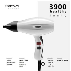 Máy sấy tóc chuyên nghiệp mạnh mẽ với công nghệ Ionic Elchim 3900 HEALTHY IONIC POWERFUL PROFESSIONAL HAIR DRYER 10EL00003 giúp tóc mềm mại và óng ả.