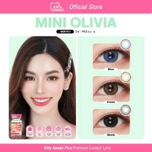 Ống kính liên hệ Kitty Kawaii: Mini Olivia Blue/ Green/ Black - คอนแทคเลนส์รายเดือนคิตตี้ คาวาอิ พัส (VIAL)