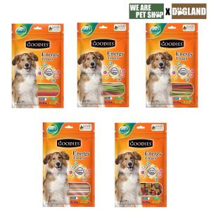 [Đồ ăn dinh dưỡng Goodies Energy Treats, hỗn hợp màu sắc 500 gram / Bánh thưởng cho thú cưng PET8 Power Treats Sticks 2in1, dán 2 trong 1 cho chó]