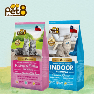 [Giá đặc biệt) Pet8 Catz Kitchen thức ăn hạt cho mèo, loại hạt, công thức dành cho mèo con và mèo mẹ, công thức nuôi trong nhà Indoor 400 gram (HSD: 24/01/25)]