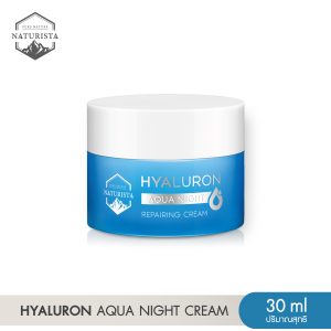 Kem dưỡng da Naturista khóa độ ẩm, giúp da mềm mại, đầy đặn, sửa chữa da vào ban đêm Hyaluron Aqua Night Repairing Cream 30ml.