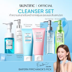 【Bộ Sản phẩm làm sạch】SKINTIFIC 5X Ceramide Low pH Cleanser & MSH Cleanser & Sensitive Cleanser & 3X Acid Acne Gel Cleanser 80mL & Amino Acid Ultra-gentle Cleansing Mousse & Panthenol Gentle Gel Cleanser 120ml& White Truffle Cleansing Essence
