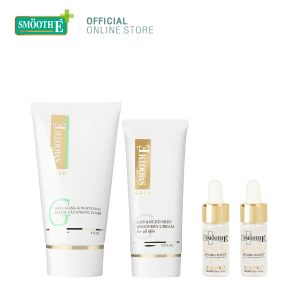 Bộ sản phẩm độc quyền Smooth E Gold luxury medicated Set Bộ dưỡng da mặt Foam Gold dung tích 4 Oz + Kem dưỡng da mặt Gold Cream kèm tặng miễn phí 2 chai Serum Gold.