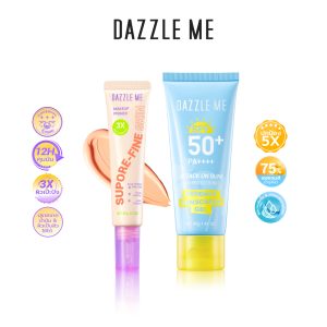 [SET Lớp lót + Kem chống nắng] DAZZLE ME Supore-Fine Skin Lớp lót trang điểm + Tấn công vào mặt trời! Gel chống nắng chứa tinh chất bảo vệ UV]