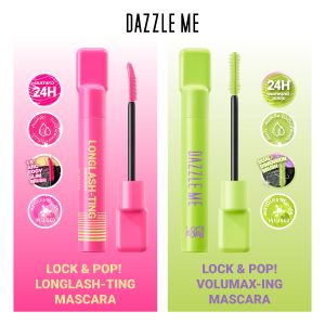 Làm cho tôi chói lóa! Mascara Lock & Pop! LongLASHting - VoluMAXing giúp làm dày và cong mi dài suốt cả ngày.