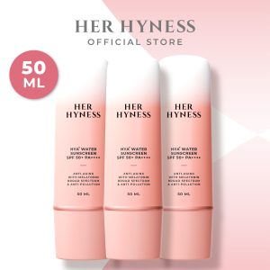 Ba ống kem chống nắng HYA+ HER HYNESS HYA+ WATER SUNSCREEN SPF 50+ PA++++ 50 ML. Kem chống nắng dạng nước siêu nhẹ nhàng cho mỗi ngày.公。