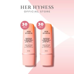 [2 mảnh chống nắng chống nước chống mồ hôi] HER HYNESS HEXAPEPTIDE KEM CHỐNG LÃO HÓA CHỐNG NẮNG CẢM GIÁC KHÔ NHANH 30ML Chống nắng chống nước chống mồ hôi SPF50+ PA++++ 30ml.