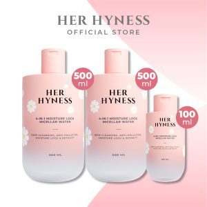Nước tẩy trang Micellar 4 trong 1 Her Hyness 500ml 2 chai + 100ml