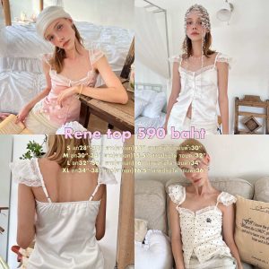 [Cintage♡ CT2138 Dây đơn cúc satin rene8853 💕]