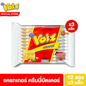 [3 gói] Kem bơ sữa Voiz Cracker 24g 12 gói, tổng cộng 3 gói