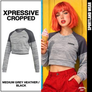 Áo Croptop Tay Dài Nữ Adidas Training Sweat Xpressive EI5489 Chính Hãng