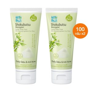 Sữa Rửa Mặt Tạo Bọt SHOKUBUTSU Daily Detox & Ngừa Mụn 100g x2