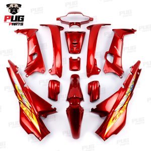 Bộ Tem Xe Wave100 Cũ 13 Món Màu Đỏ Bóng Cho Wave100/110