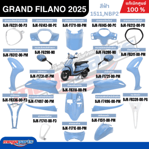 Bộ Dàn Áo Xe Yamaha Grand Filano Hybrid 2025 Xanh Dương Chính Hãng ABS