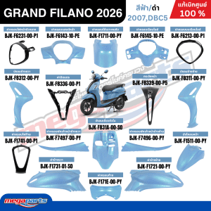 Bộ Tem Xe Yamaha Grand Filano Hybrid 2026 ABS Xanh Đen Chính Hãng