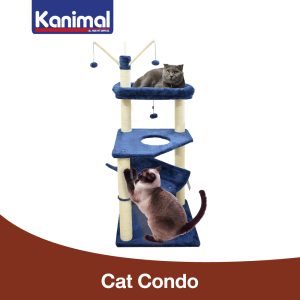 Cây mèo Kanimal 3 tầng kèm cột cào móng, nhà mèo size XL 49x49x135 cm