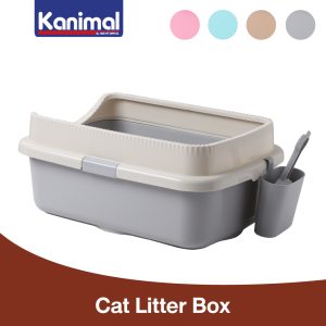 Khay Vệ Sinh Mèo Kanimal Có Viền Size XL 58x40x24cm Tặng Xẻng Đất Cát