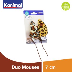 Đồ Chơi Mèo Kanimal Duo Mouse Chuột Vải Có Đuôi 7cm (2 Cái)