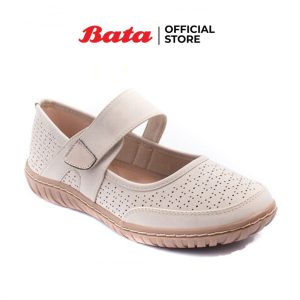 Bata Aurora Giày Bệt Nữ Đế Bằng Màu Be Dây Điều Chỉnh Êm Ái